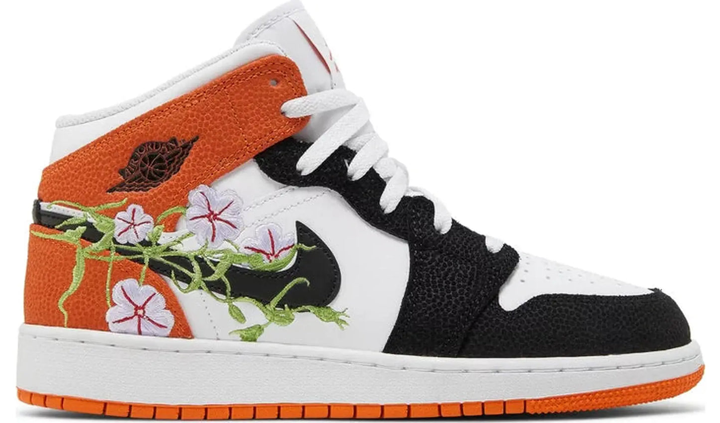 Jordan 1 Mid Vines Growing Out Of Swoosh