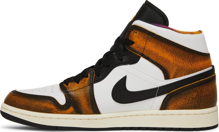 Jordan 1 Mid SE Orange Wear Away