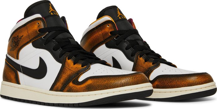 Jordan 1 Mid SE Orange Wear Away