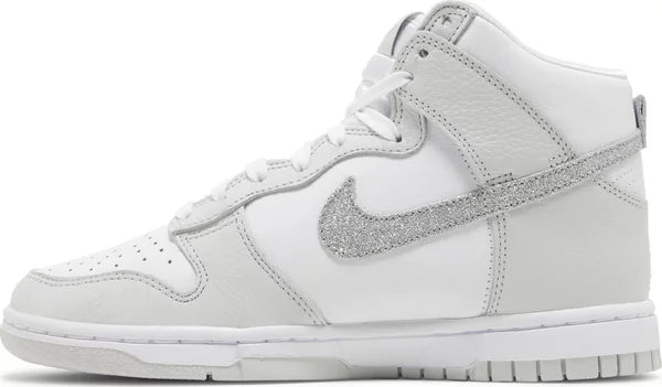 Nike Dunk High Silver Glitter Swoosh (W)