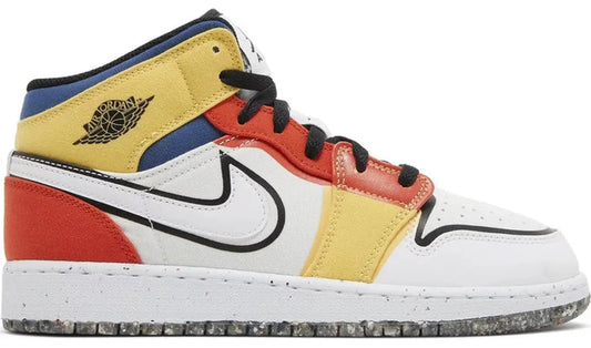 Jordan 1 Mid Multi-Color Canvas (GS)(US)