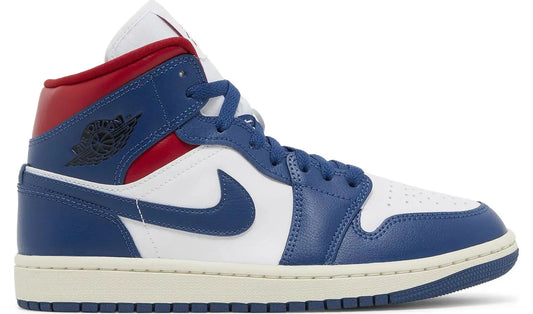 Jordan 1 Mid French Blue Gym Red (W)