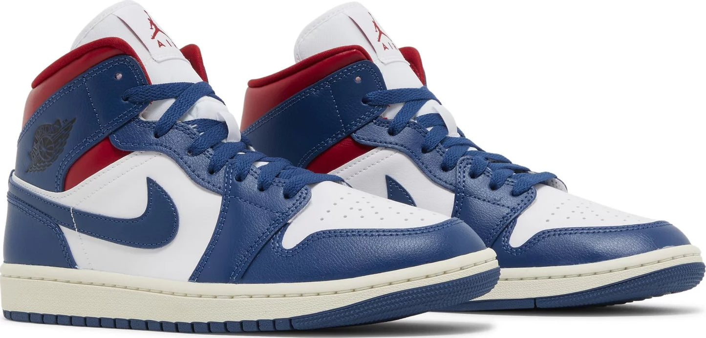 Jordan 1 Mid French Blue Gym Red (W)