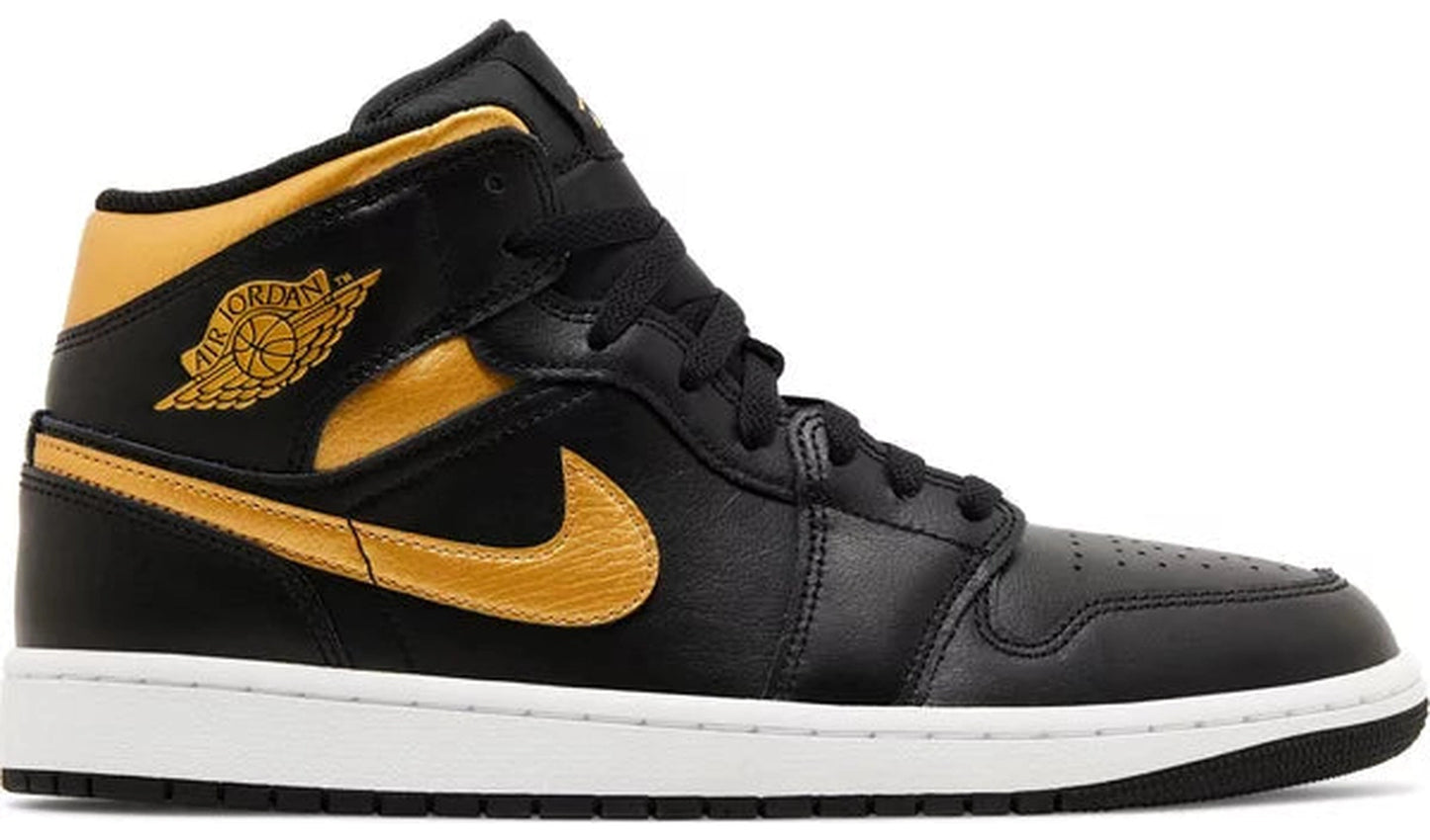 Jordan 1 Mid Black Metallic Gold