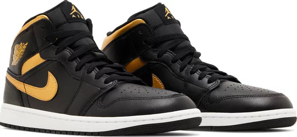 Jordan 1 Mid Black Metallic Gold