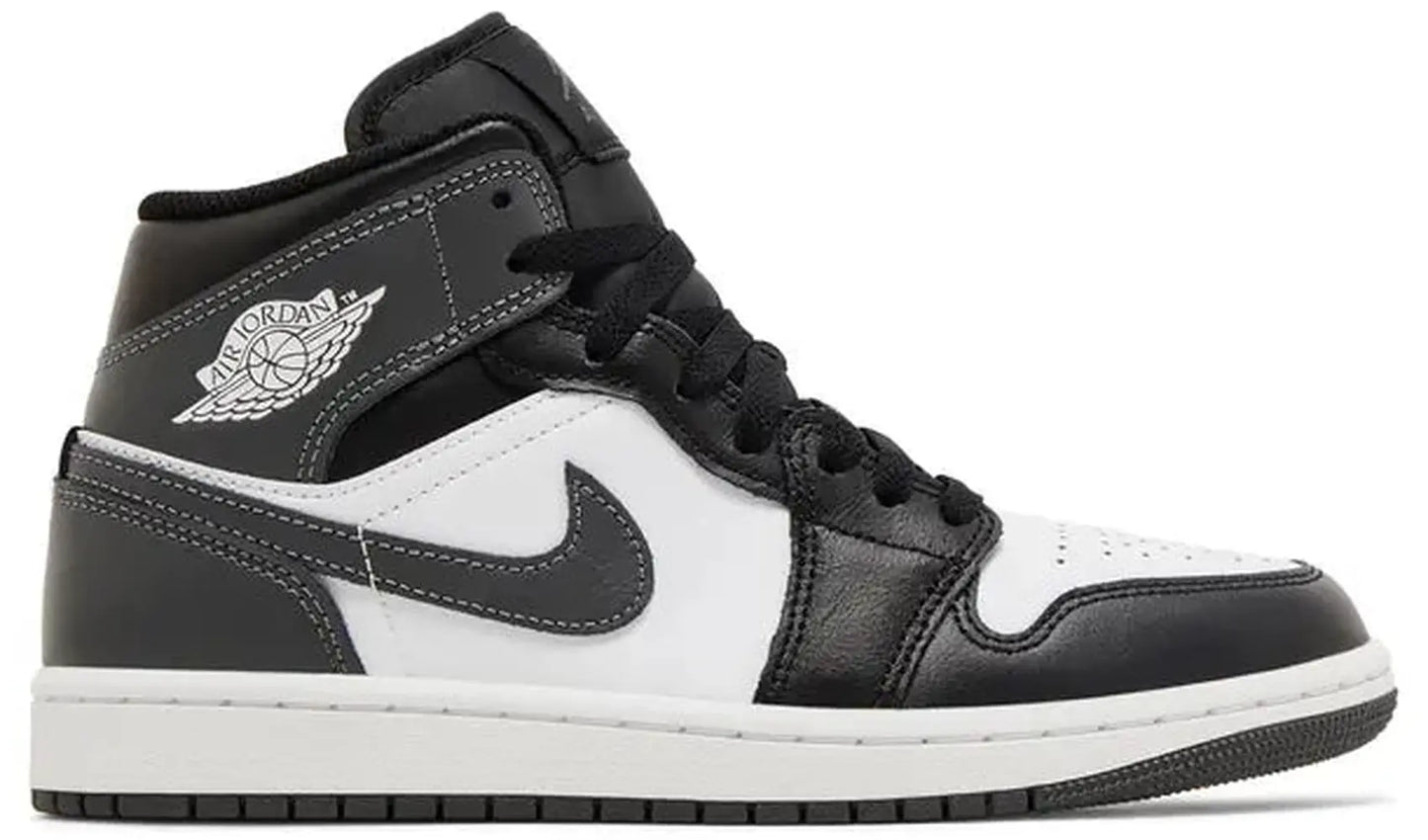 Jordan 1 Mid Black White Iron Grey