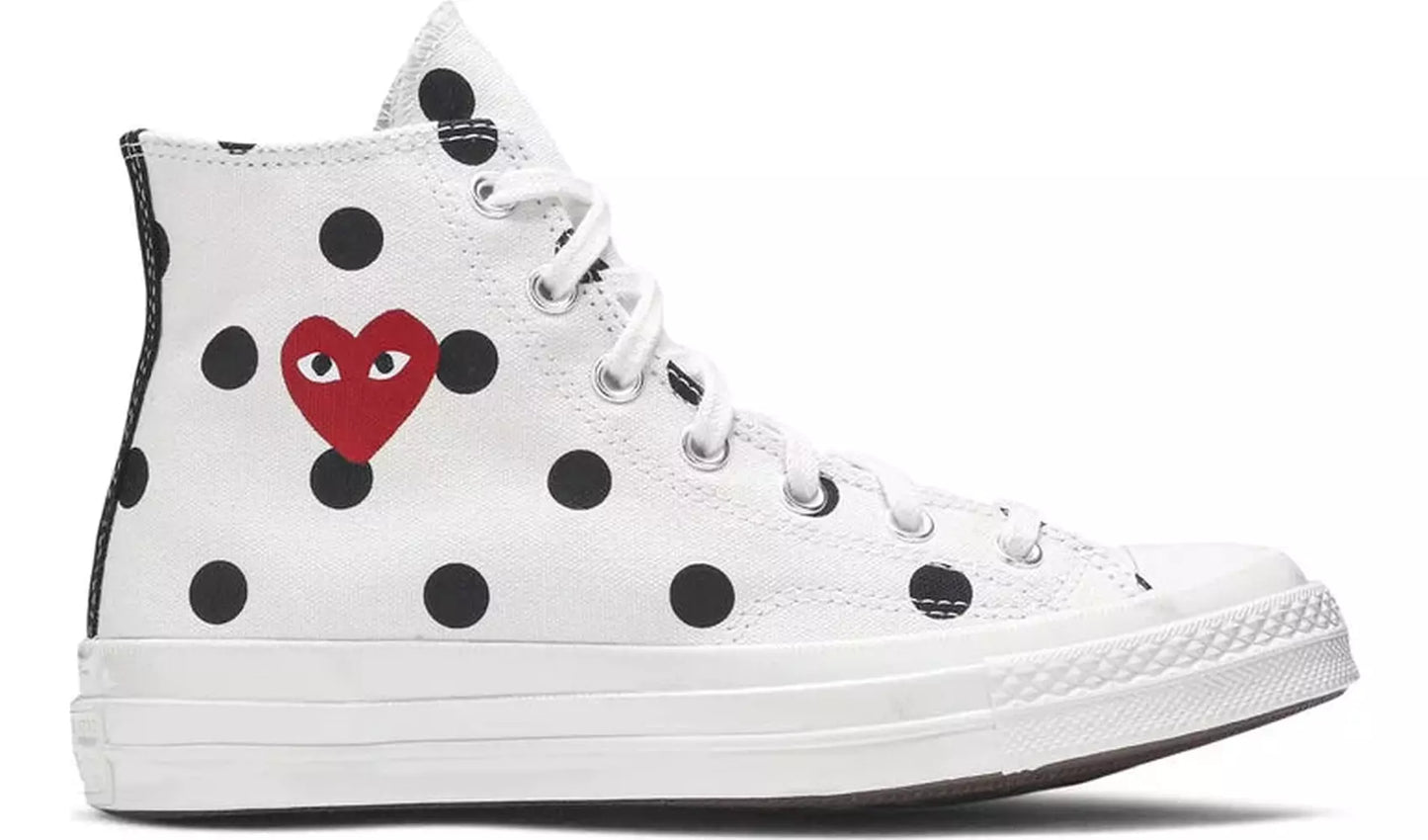 Converse Chuck Taylor All-Star 70 Hi Comme des Garcons PLAY Polka Dot White