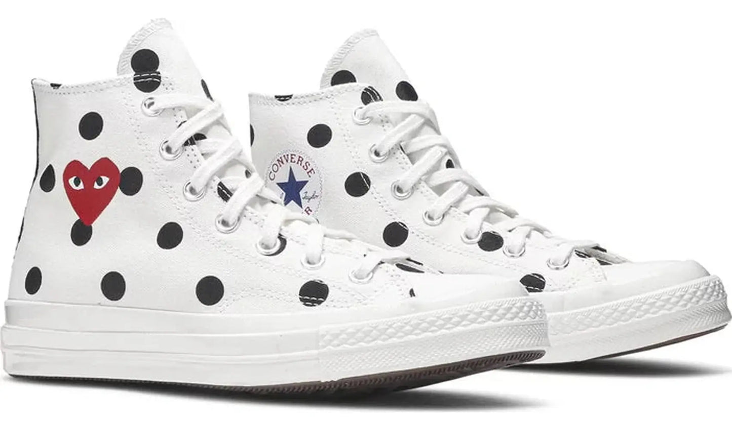 Converse Chuck Taylor All-Star 70 Hi Comme des Garcons PLAY Polka Dot White