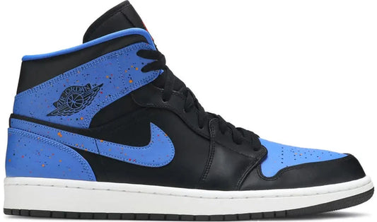 Jordan 1 Mid Royal Paint Splatter