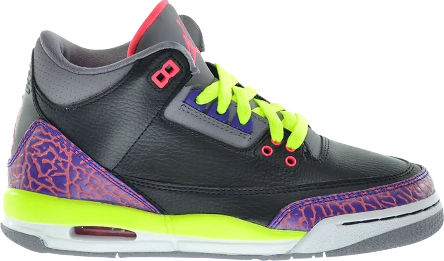 Jordan 3 Retro Black Atomic Red Volt(GS)(US)