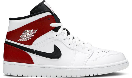 Jordan 1 Mid White Black Gym Red