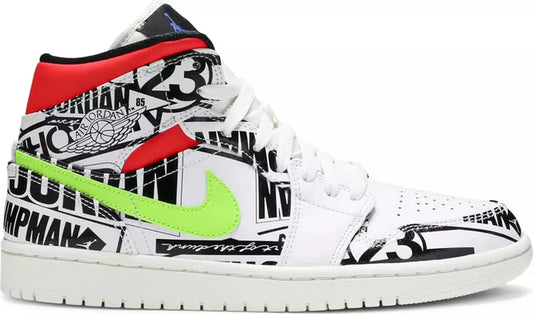 Jordan 1 Mid All Over Logos