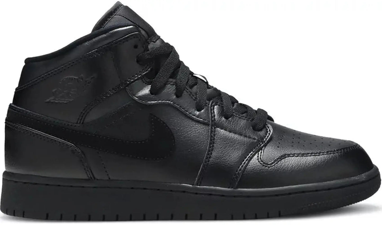 Jordan 1 Mid Deep Black Nubuck Swoosh (GS)