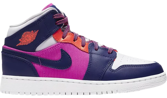 Jordan 1 Mid Fire Pink Barely Grape (GS)