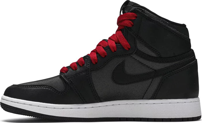 Jordan 1 Retro High Black Satin Gym Red Black (GS)