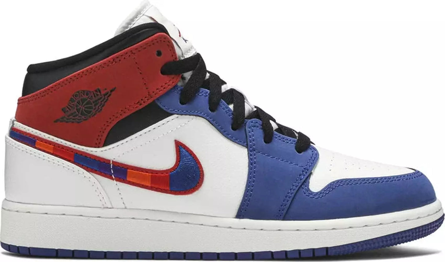 Jordan 1 Mid GS Rush Blue University Red (GS)(UN)