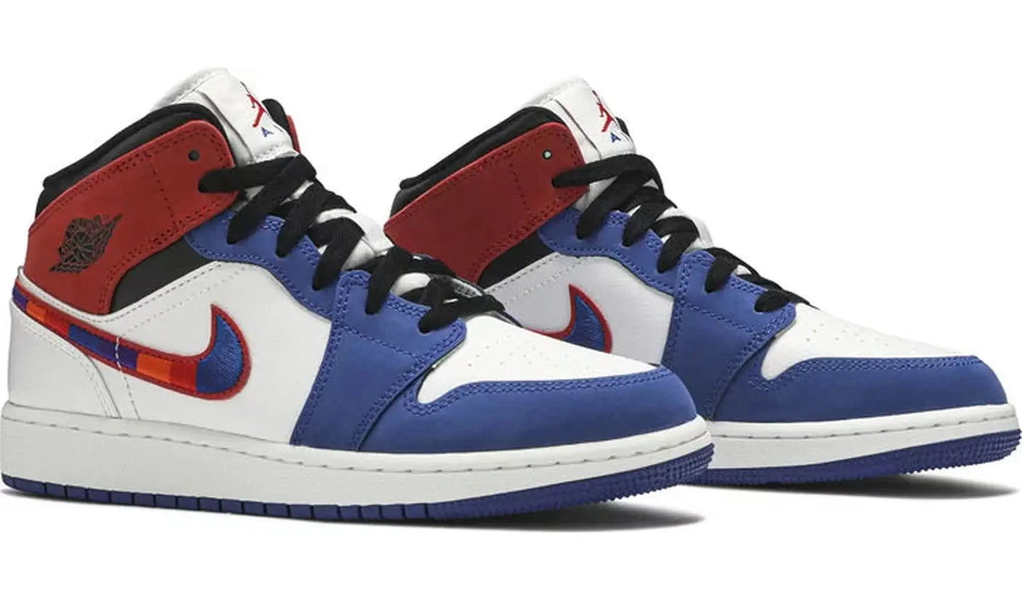 Jordan 1 Mid GS Rush Blue University Red (GS)(UN)