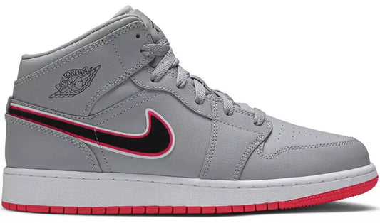 Jordan 1 Mid Wolf Grey Racer Pink (GS)