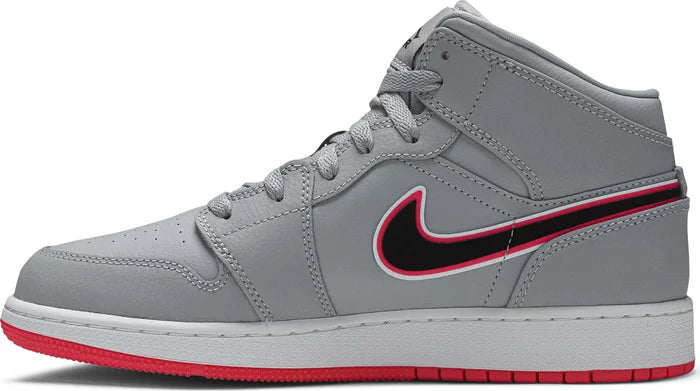 Jordan 1 Mid Wolf Grey Racer Pink (GS)