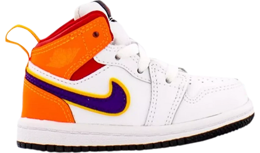 Jordan 1 Mid White Court Purple Teal(TD)