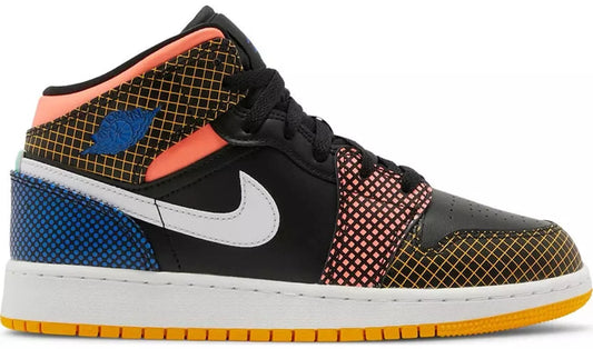 Jordan 1 Mid MMD Multi-Color Grid (GS)(US)