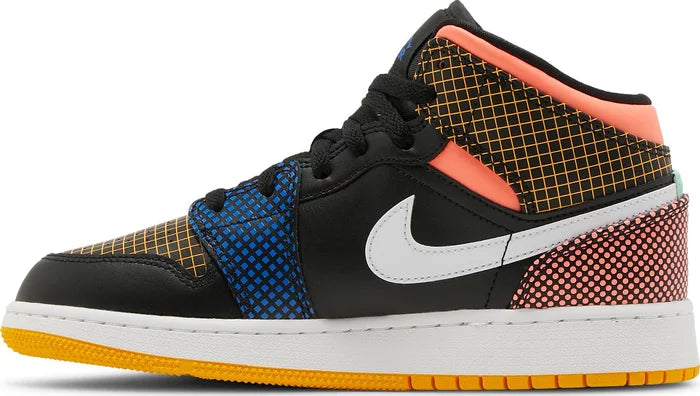 Jordan 1 Mid MMD Multi-Color Grid (GS)(US)