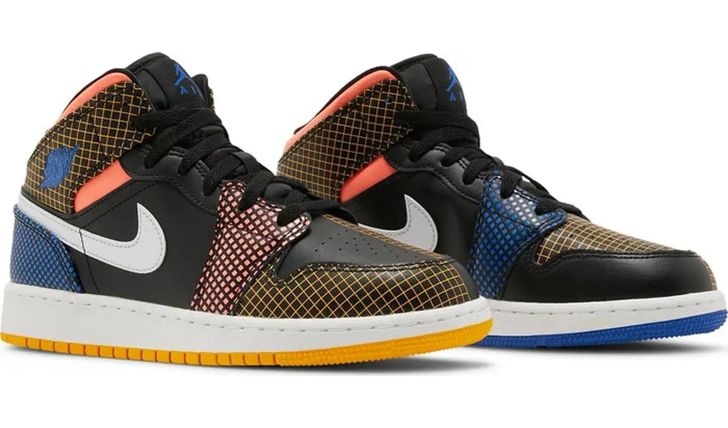 Jordan 1 Mid MMD Multi-Color Grid (GS)(US)