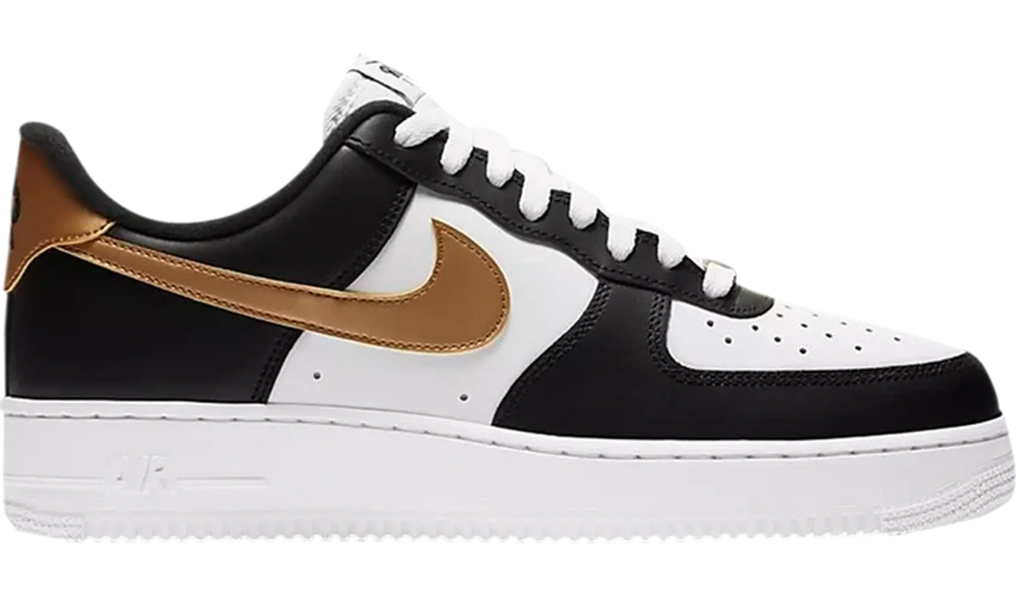 Air Force 1 Low Black White Metallic Gold